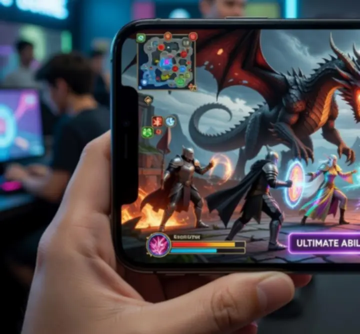 Clash Arena játék ikon és harci jelenet